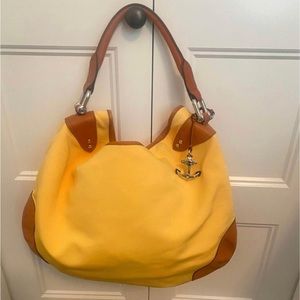 Ralph Lauren Yellow Shoulder Bag Purse Leather